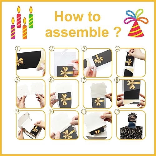 Miniatura 6 de Caja de dinero de feliz cumpleaños para regalo en efectivo, tarjeta de feliz cumpleaños y 35 bolsas transparentes, regalo de cumpleaños divertido