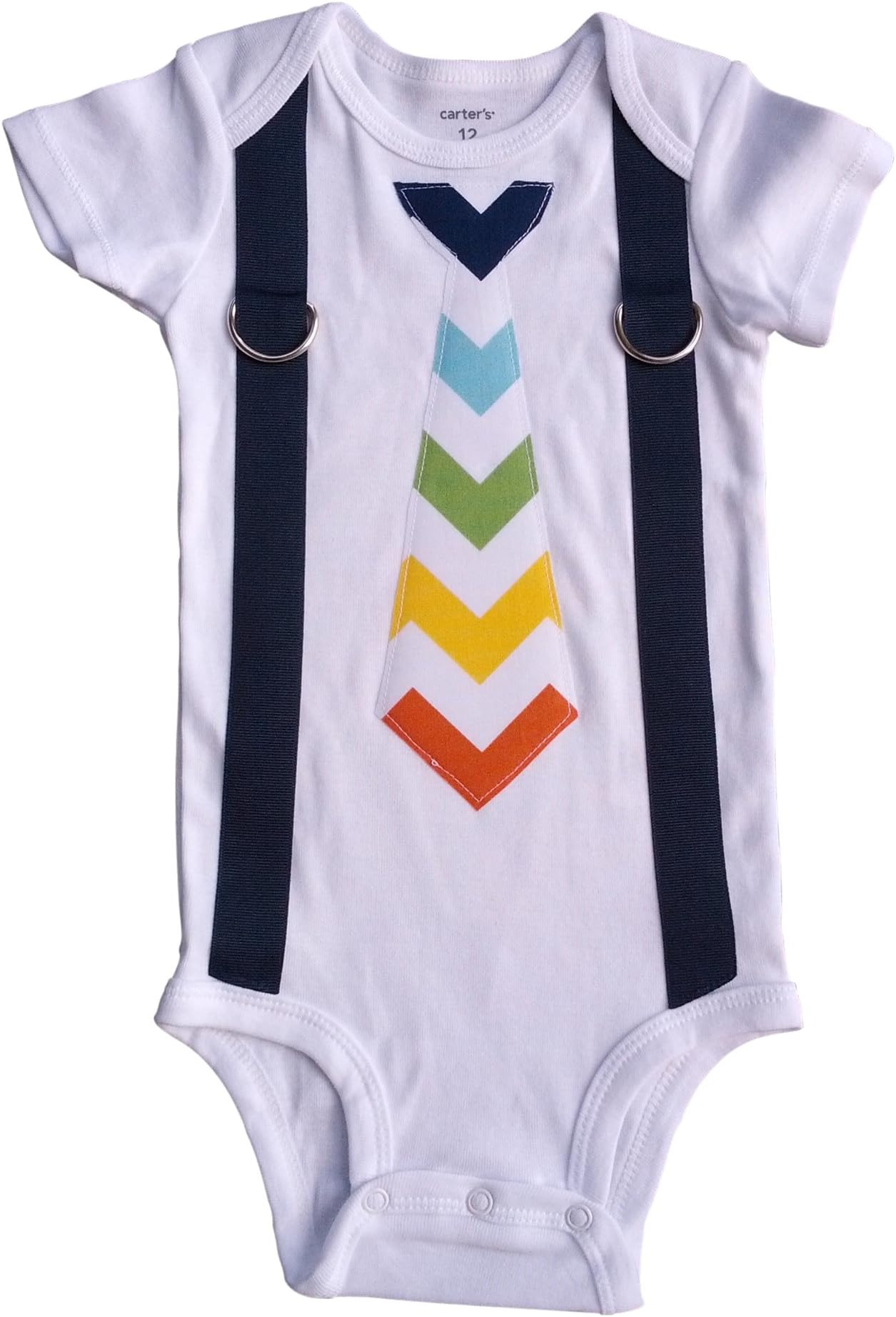 Baby Boys' Onesie Tie Rainbow Chevron