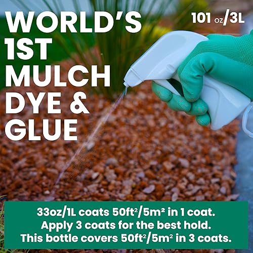 Miniatura 2 de EASIHOLD - Tinte en aerosol de mantillo rojo de 101 onzas y pegamento para paisajismo, camas de jardín y mantillo de corteza de patio de recreo,
