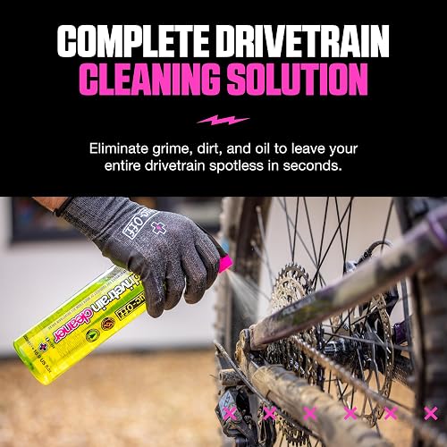 Muc-Off Drivetrain Cleaner - Biodegradable Bike Chain Cleaner and Degreaser Spray - Fast-Acting Cleaning Spray for Chain and Drivetrain, MTB Road Gravel BMX - 500ml - 4