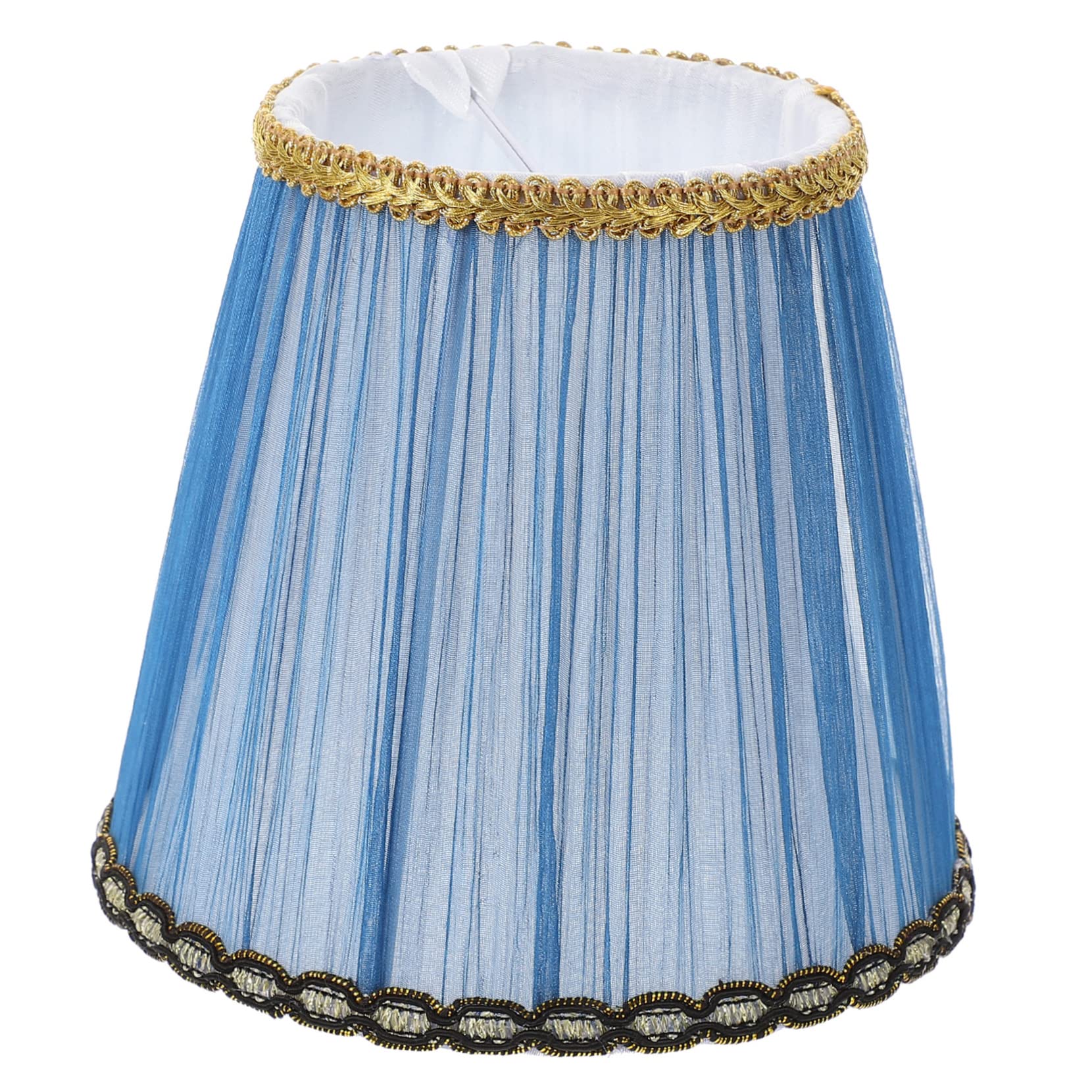 SOESFOUFU Clip Bulb Lampshade Blue Chandelier Lamp Cover Small Nightstand Fabric Lamp Shade Vintage Decor