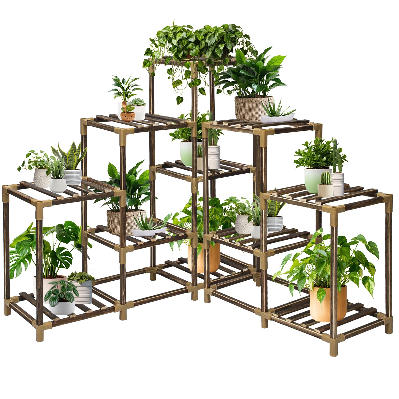 Amazon.co.jp: twocorn 植物スタンド 屋内 屋外 11段 コーナー 植物棚