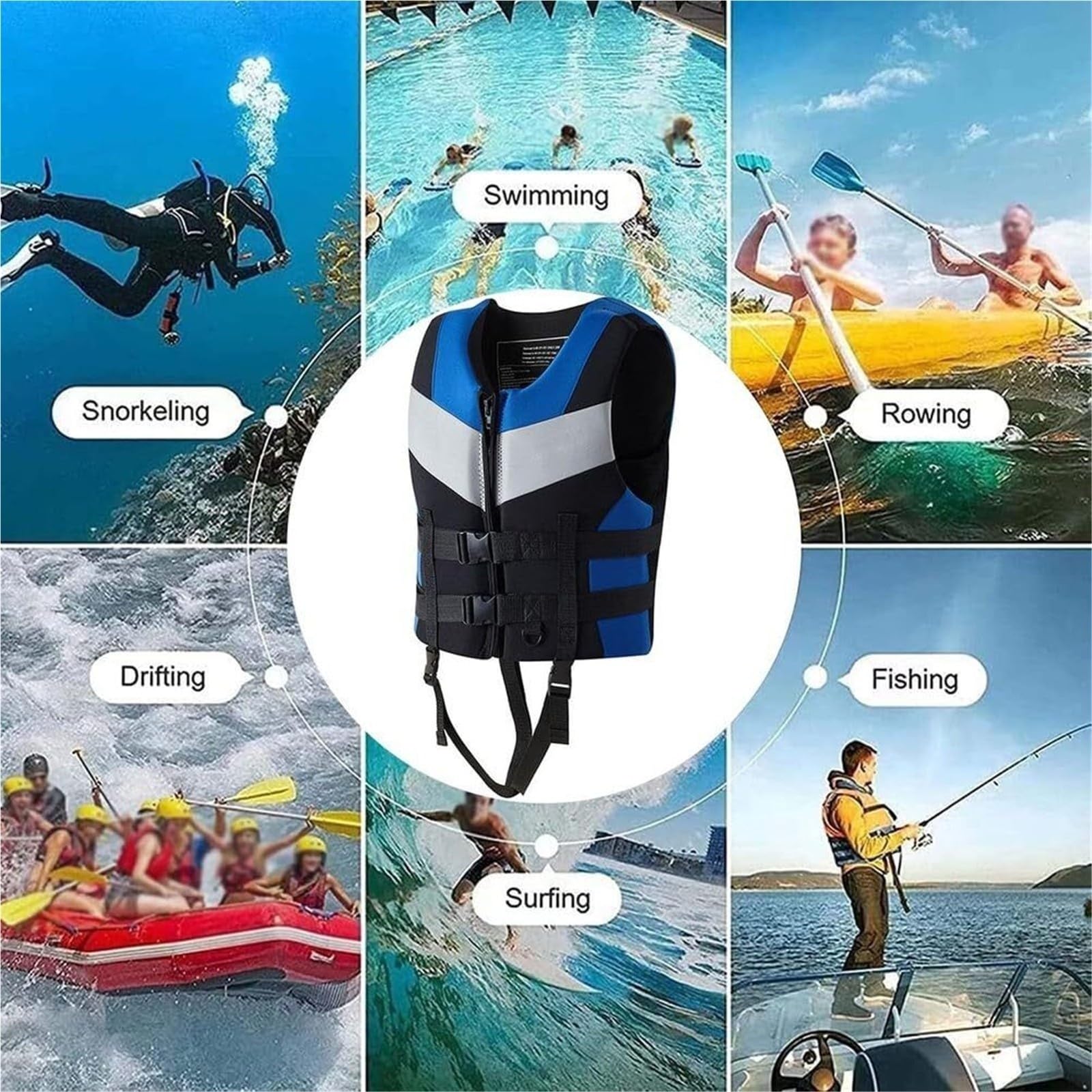 Neopren-Surfjacke mit Beingurten for Kajak-Brandungsangeln