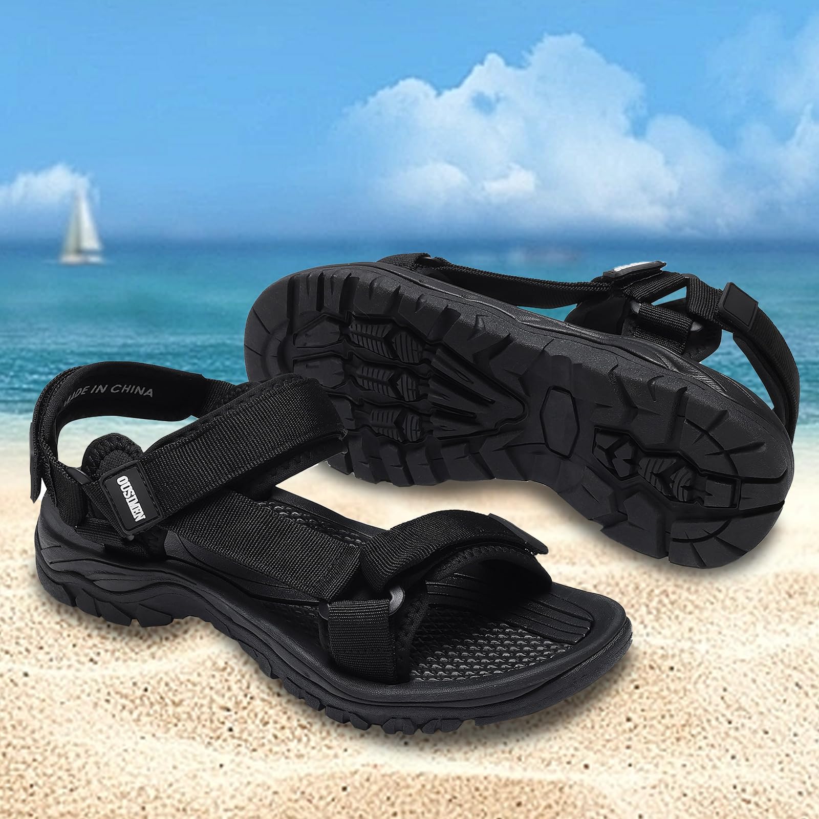 SYKT Sandales Trekking Homme Randonnée Plage Sport Léger