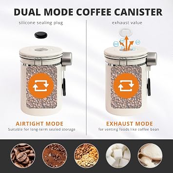 Vandroop 22oz Coffee Canister, Stainless Steel Airtight Coffee Containers