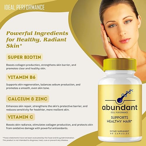 Miniatura 5 de Abundant Capsules  Píldoras oficiales de suplemento para el cabello Abundant  Máxima fuerza, fórmula totalmente natural para apoyar el crecimiento