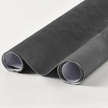 Dark Gray Suede Fabric Wrap, Premium Self-Adhesive Faux Suede Vinyl Wrap for Car Interior & Home Decoration, Matte Vehicle Wrapping Film for DIY Projects, 59.84" x 11.81"
