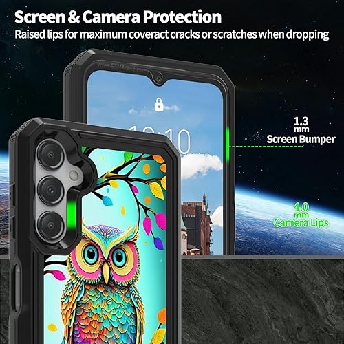 Miniatura 3 de Rossy Funda para Samsung Galaxy A54 5G 2023, Galaxy A54 5G con patrón de búho de acuarela para mujeres y hombres, funda híbrida de doble capa