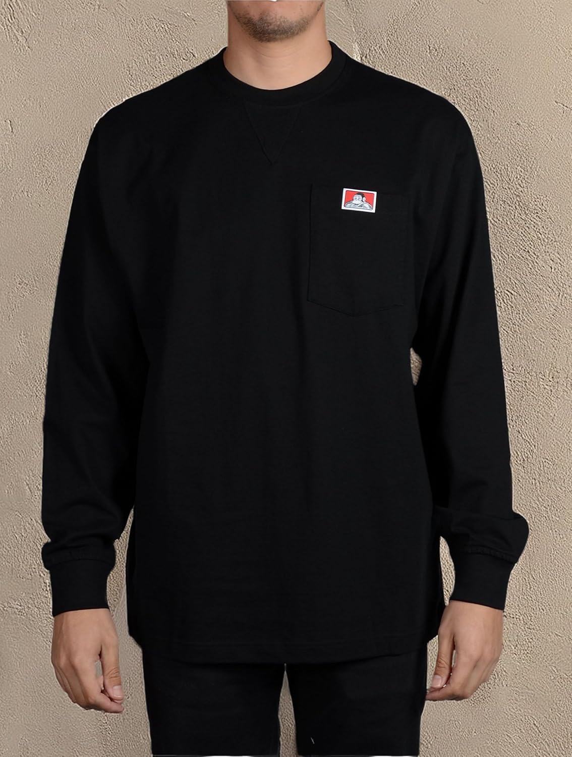 Ben Davis Men's Classic Label Long Sleeve Heavy Duty Pocket T-Shirt - Image 2