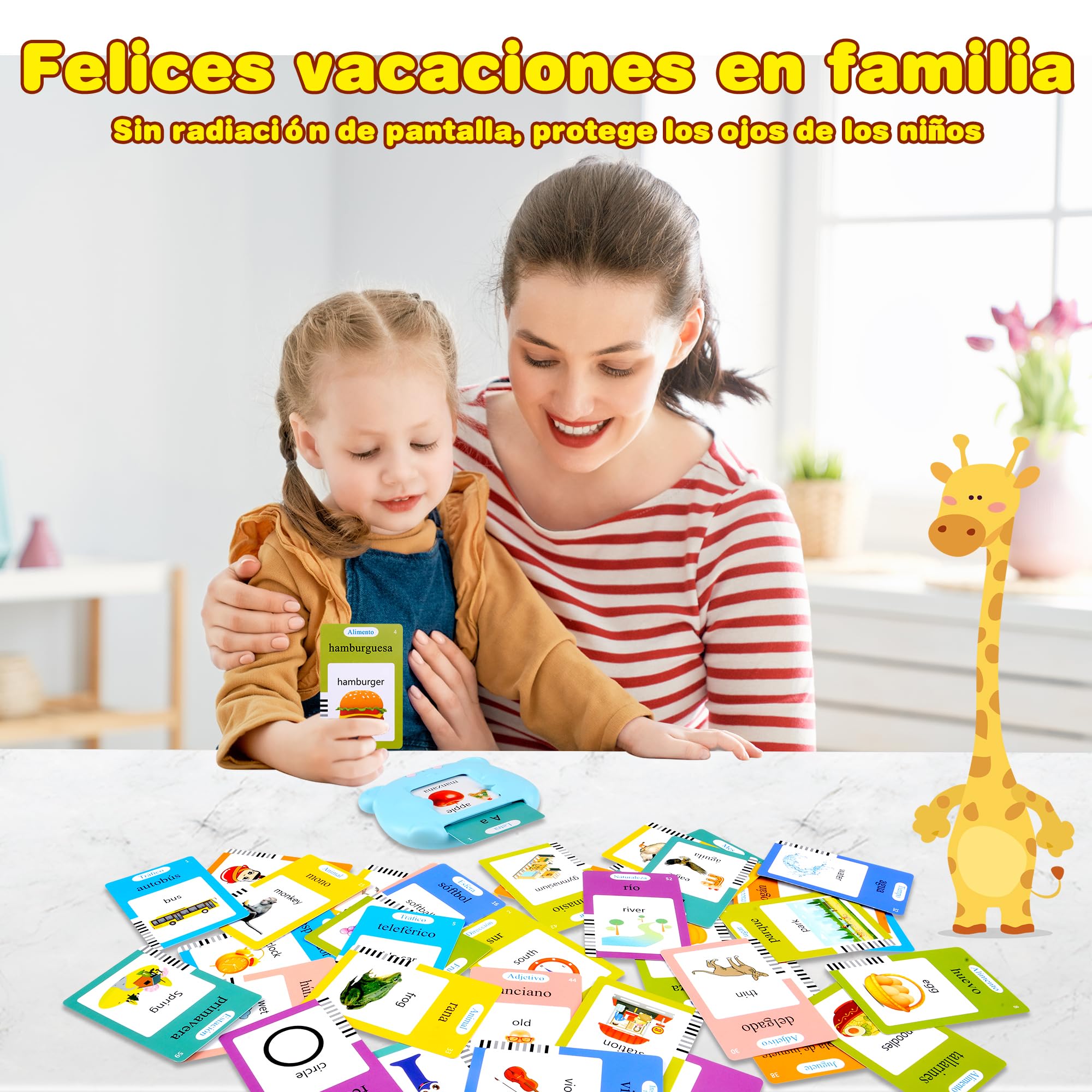 510 Cartes Flash parlantes pour Enfants Bleu