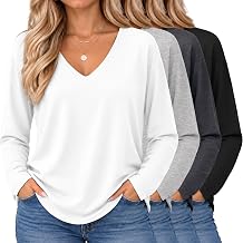 Oakgarden 4 Pack Womens Plus Size Long Sleeve Shirts Basic Tops