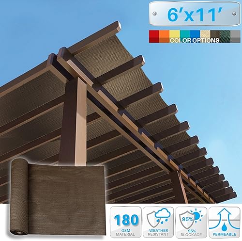 Miniatura 2 de Patio Rollo de Tela de Sombra Solar de 6' x 11' Tela de Sombra 6812 PIES para Patio, Toldo de Vela de Malla para Exteriores Sombras Solares Cubierta