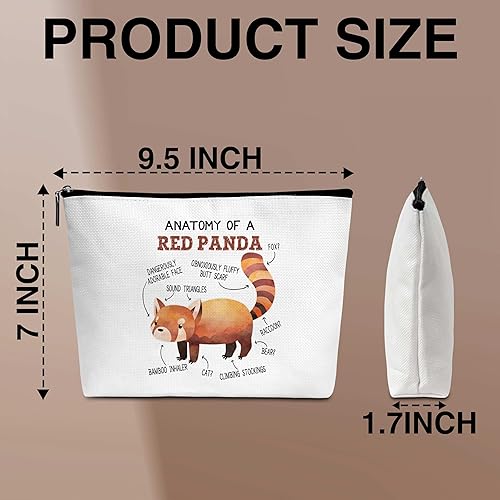 Miniatura 2 de heiyihe Bolsa de maquillaje, regalos de graduación de cumpleaños para amantes de los animales, amigos, mamá, mujer, niña, hija, bolsa de viaje, Rojo