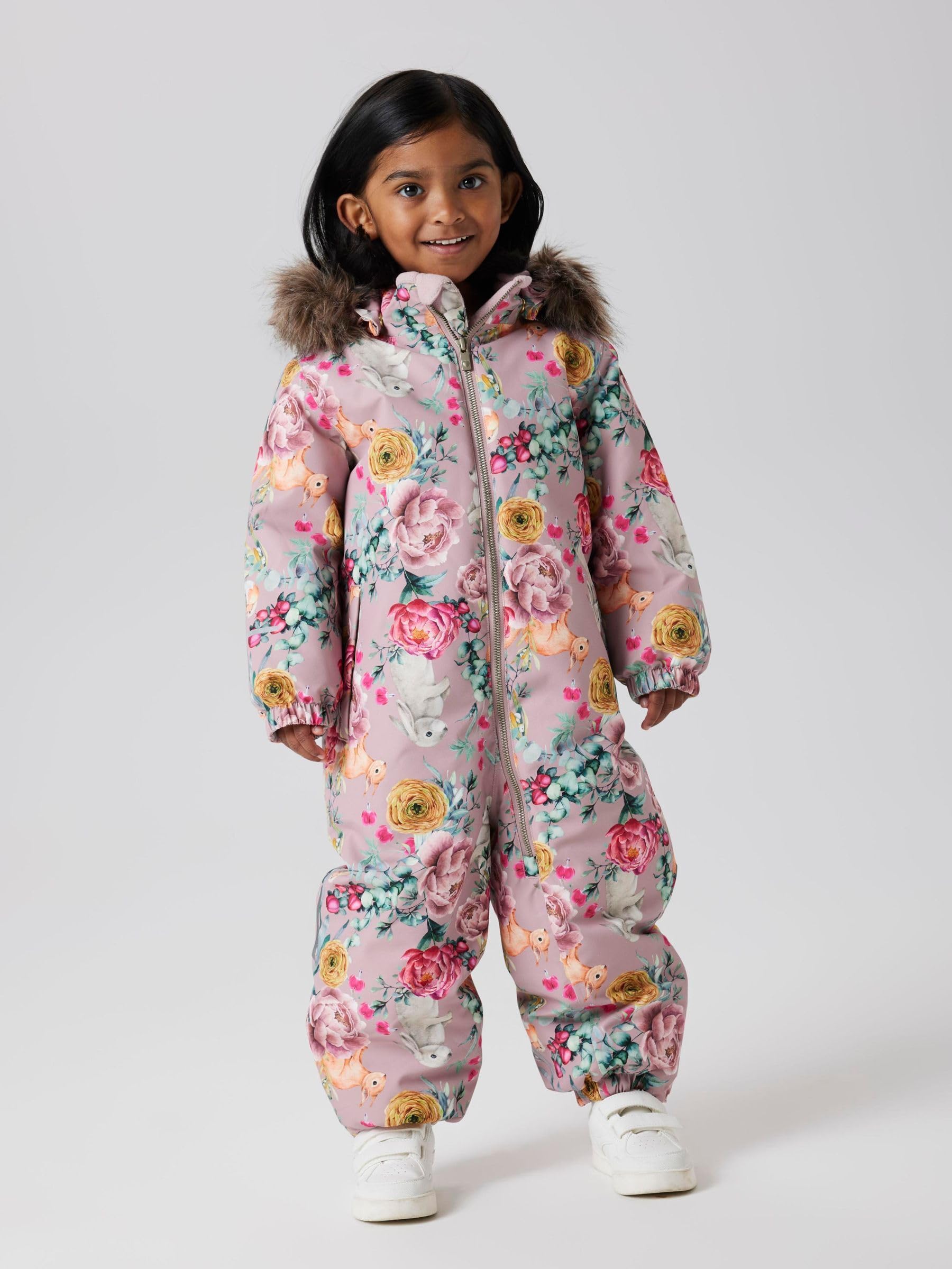 NAME IT Mädchen Girl Schneeanzug Snow10 Nmfsnow10 Suit AOP Fo Noos (1er Pack)