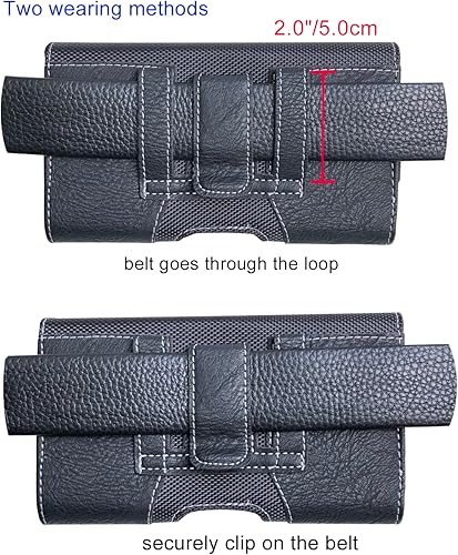 Miniatura 4 de Funda de cuero para teléfono para hombre, cinturón para iPhone 16 15 14 Pro Max, 16 15 14 Plus, Galaxy S23 Ultra, Moto Edge 40, Maezar XXL soporte