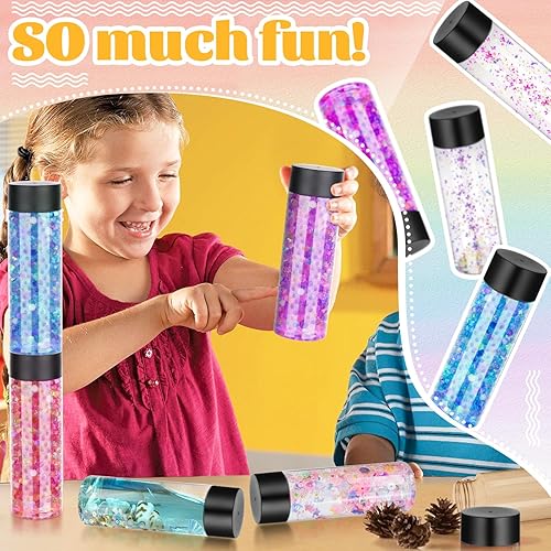 Miniatura 4 de DI QIU REN 16 botellas de plástico transparente, botellas sensoriales vacías con tapas, botellas de plástico PET para jugo, reutilizables, a granel,