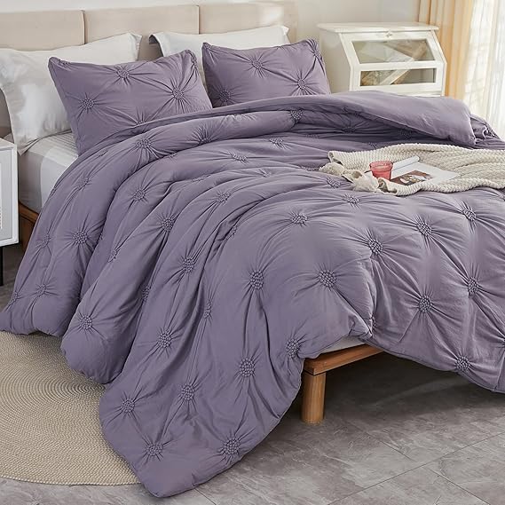 Litanika Purple Comforter Set Full Size for Girls, 3 Pieces