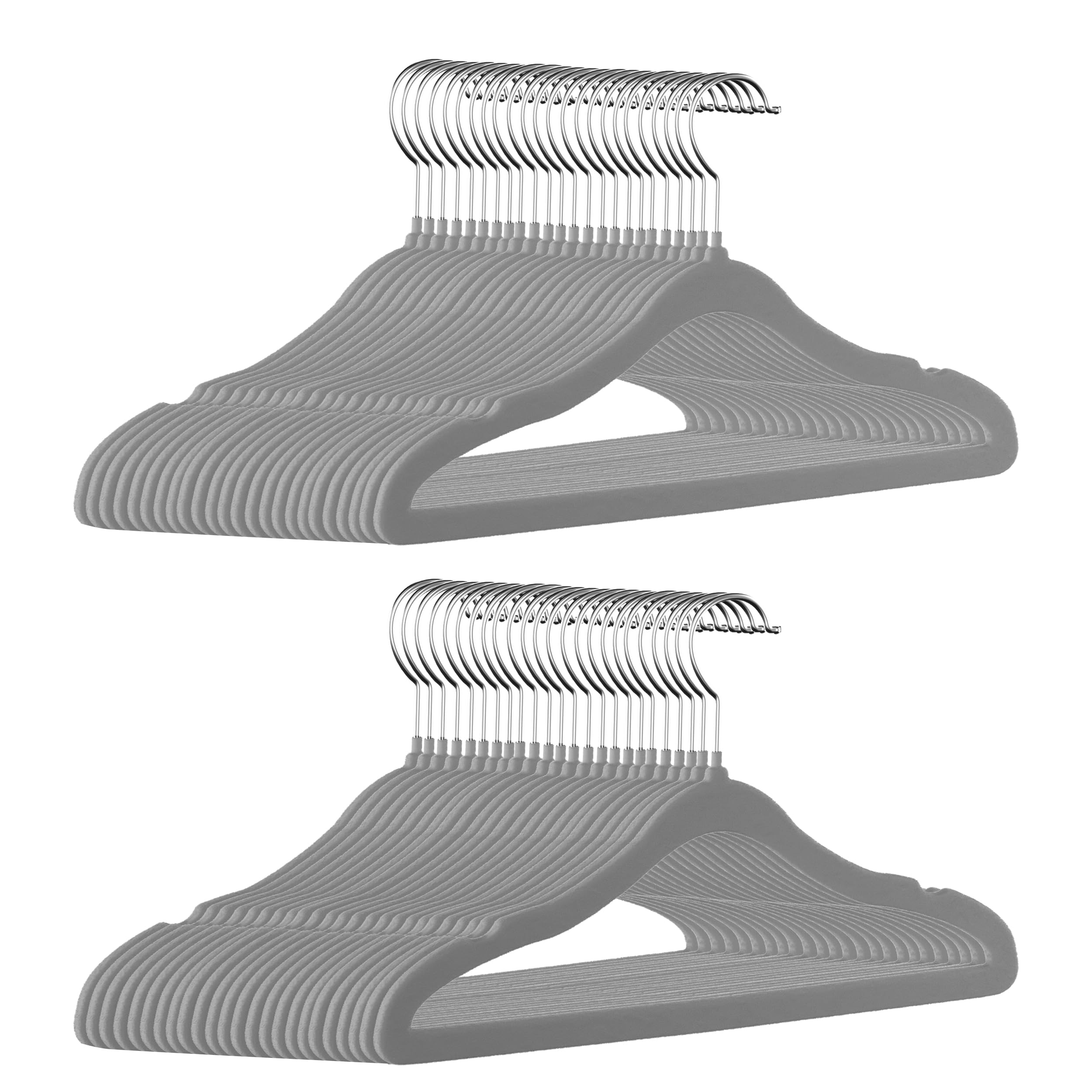 Cintres en velours pour enfants gain de place : lot 50 cintres fins antidérapants 35 cm