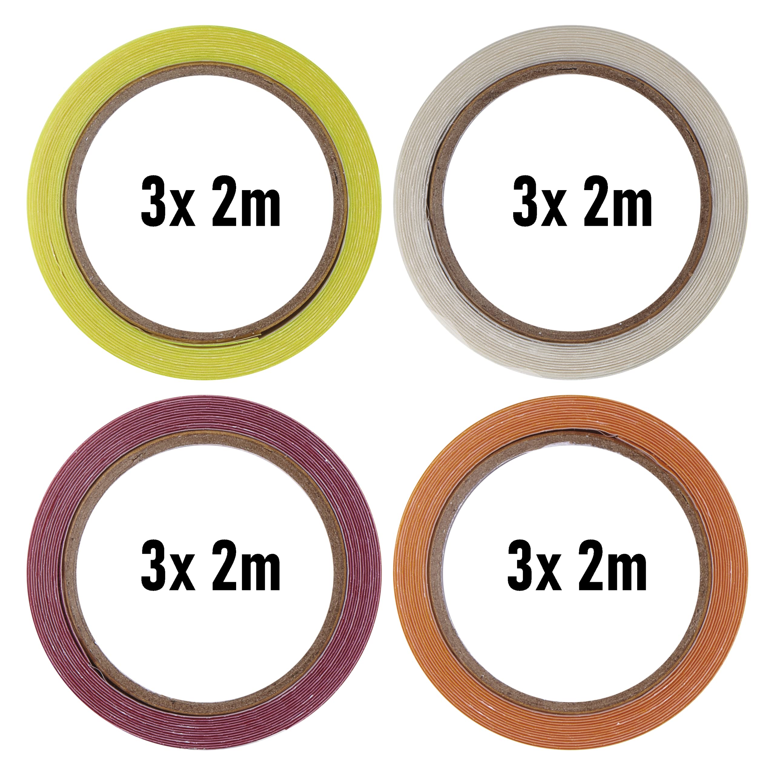 EMOS Cinta reflectante (12 unidades, cinta reflectante, autoadhesiva, 4 colores, 2,5 cm x 2 m, visibilidad a 200 m de distancia, resistente a los rayos UV, adhesivo de goma