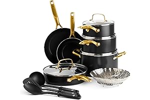 Blue Diamond Gold 14-Piece Black and Gold Kitchen Accessory Set