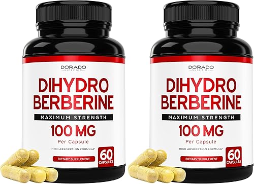 Miniatura 6 de Suplemento de berberina Dihydro de 100 mg, 60 cápsulas (Patented GlucoVantage Super Berberine con 5 veces más eficaz que la Beerine con menos