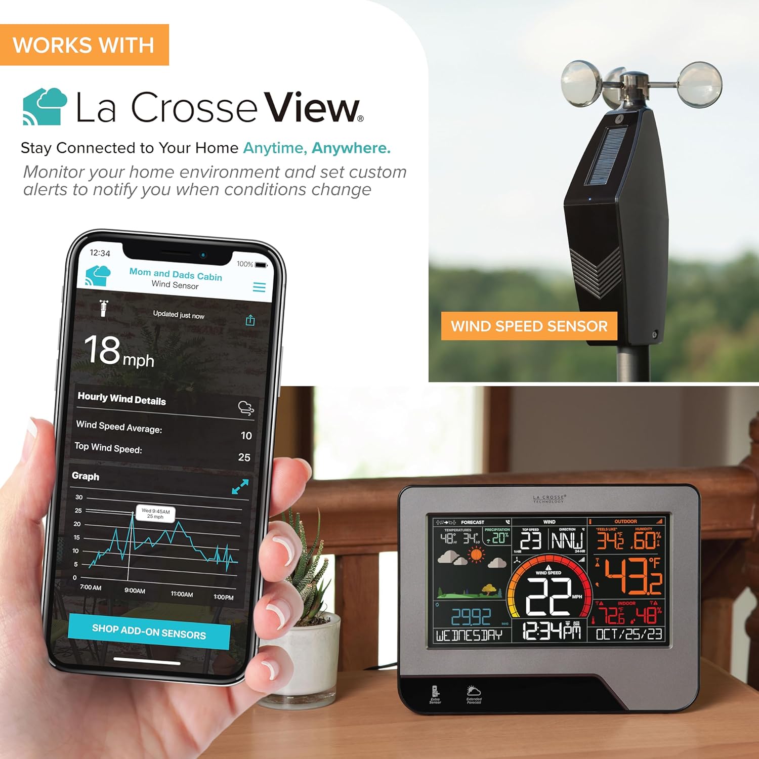 La Crosse Technology V23-WTH Wi-Fi Professional Color Wind + Weather System