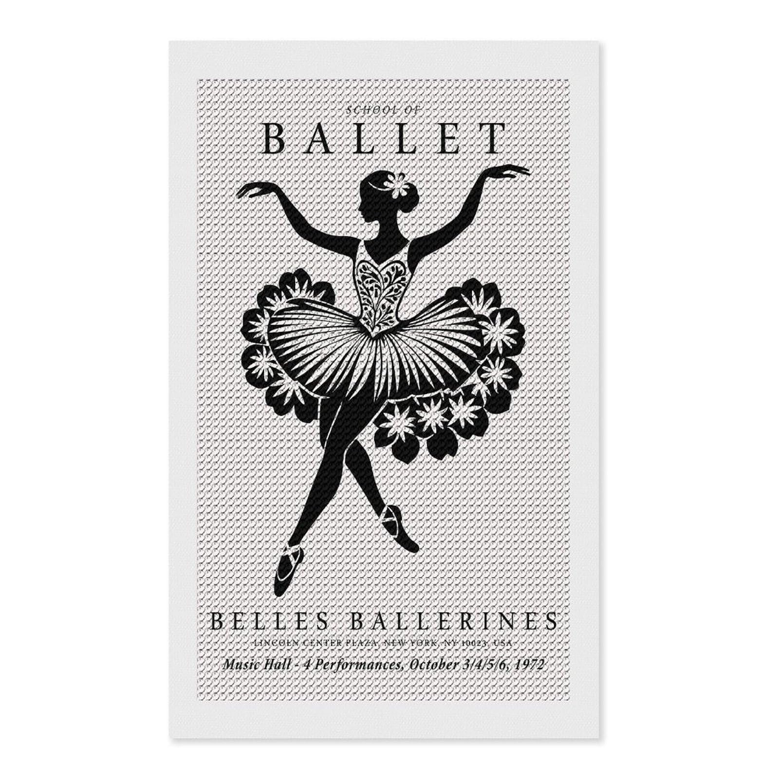 Junmoney School of Ballet Full Drill Diamond Painting Kit 12"x20", for Teens, Adhesive Canvas, Bedroom Decor, Holiday Gift Idea
