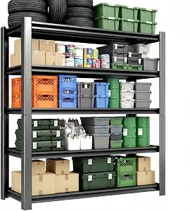 3500 LBS Heavy Duty Garage Shelving, 48" W x 20" D x 74" H Metal Storage Shelves, Adjustable Boltless Steel Storage Rack for Garage, Basement, Warehouse, Pantry