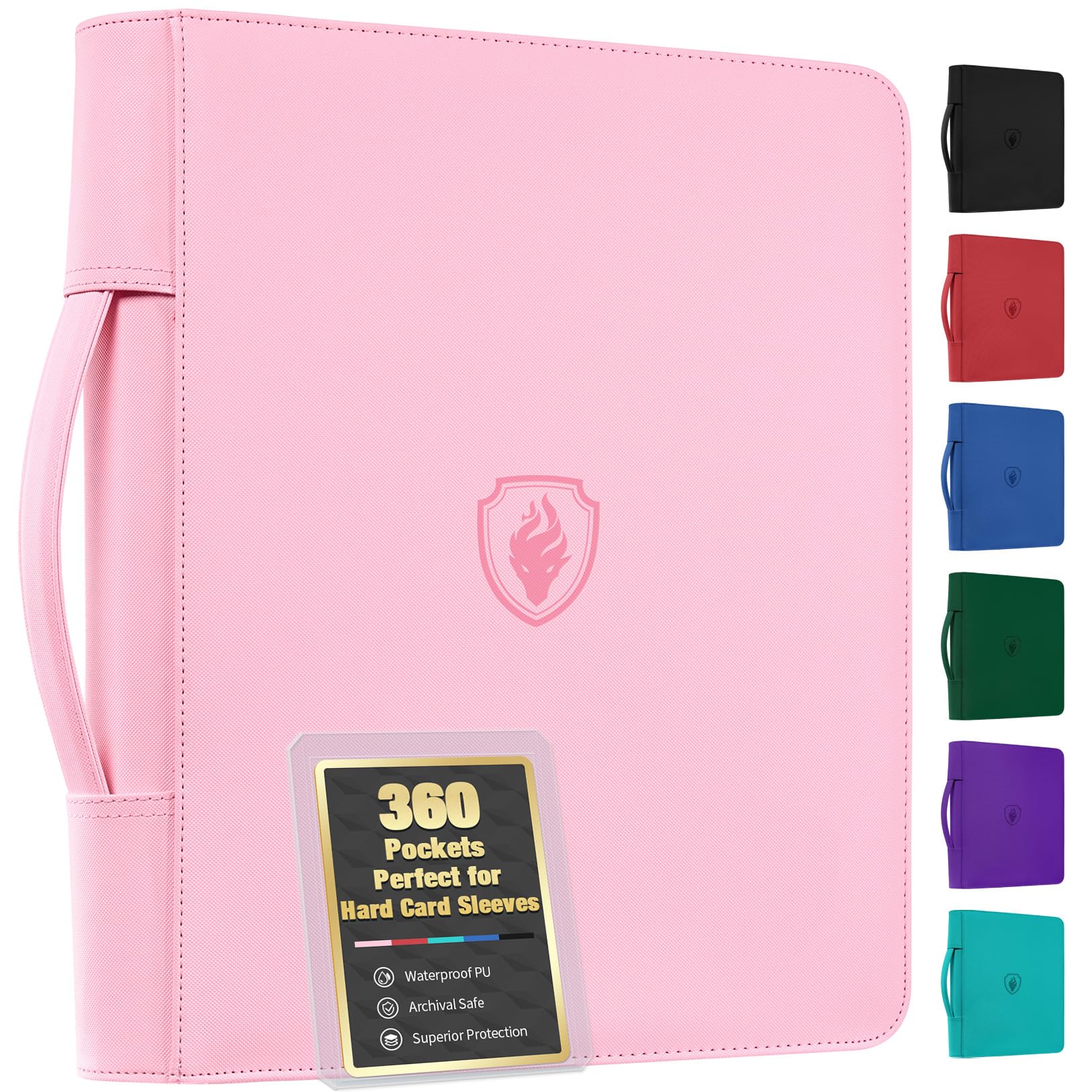 Fabmaker Top Load Binder Holds 360 Cards, Portable Card Binder with Handle