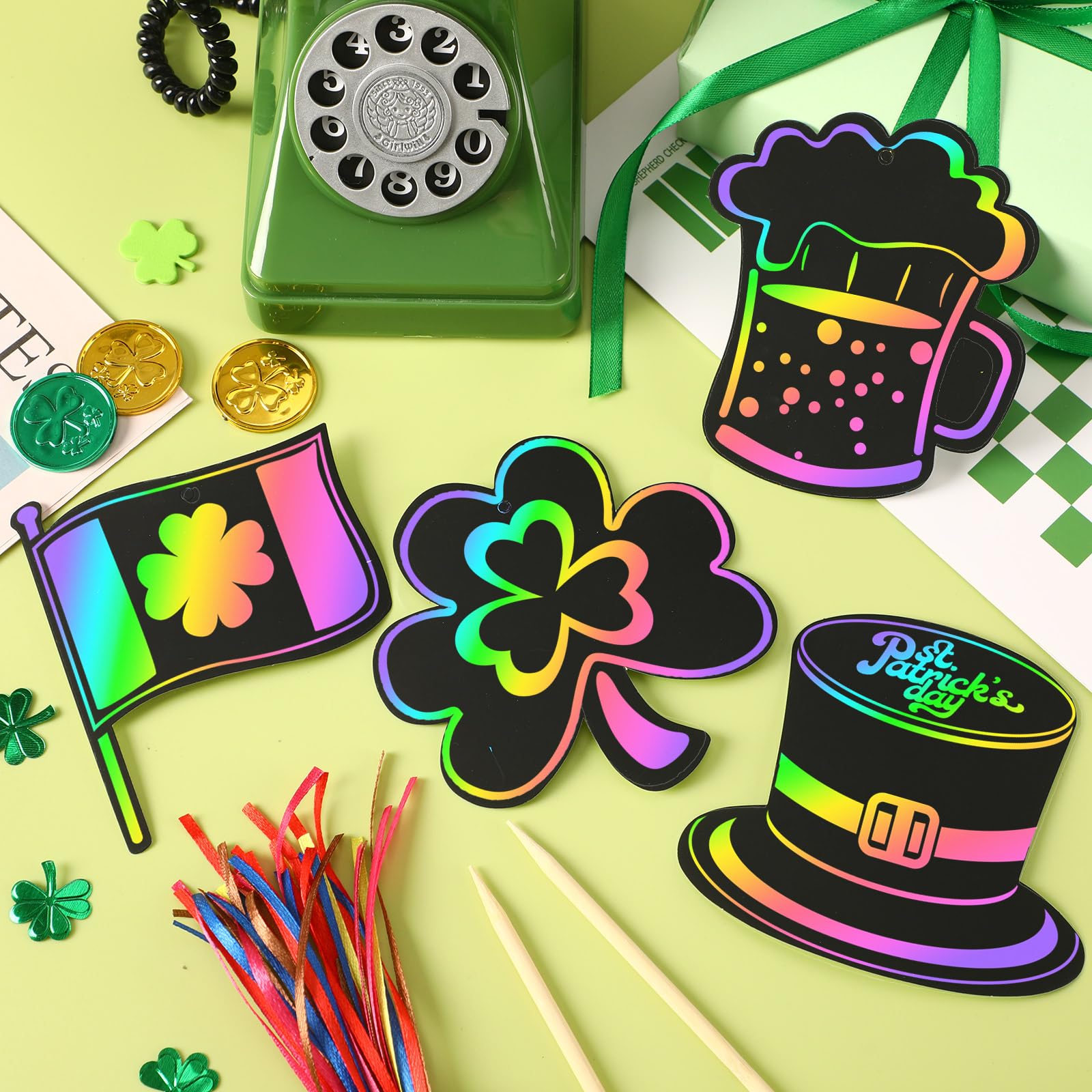 Snapklik.com : 36 PCS St Patricks Day Scratch Art For Kids, St Patricks ...
