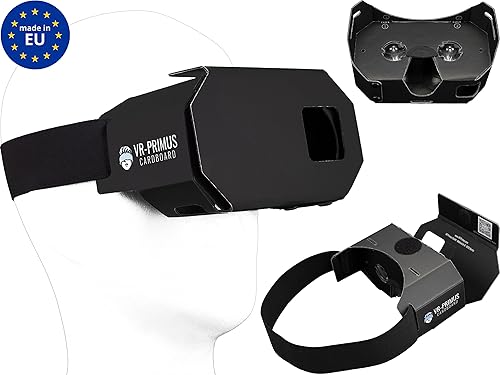 VR-PRIMUS Google Cardboard Occhiali per realt  virtuale Per smartphone Android iOS come iPhone  Samsung  HTC  Sony  LG  Huawei  Lenovo etc  Cuffie Visori Occhiali nero
