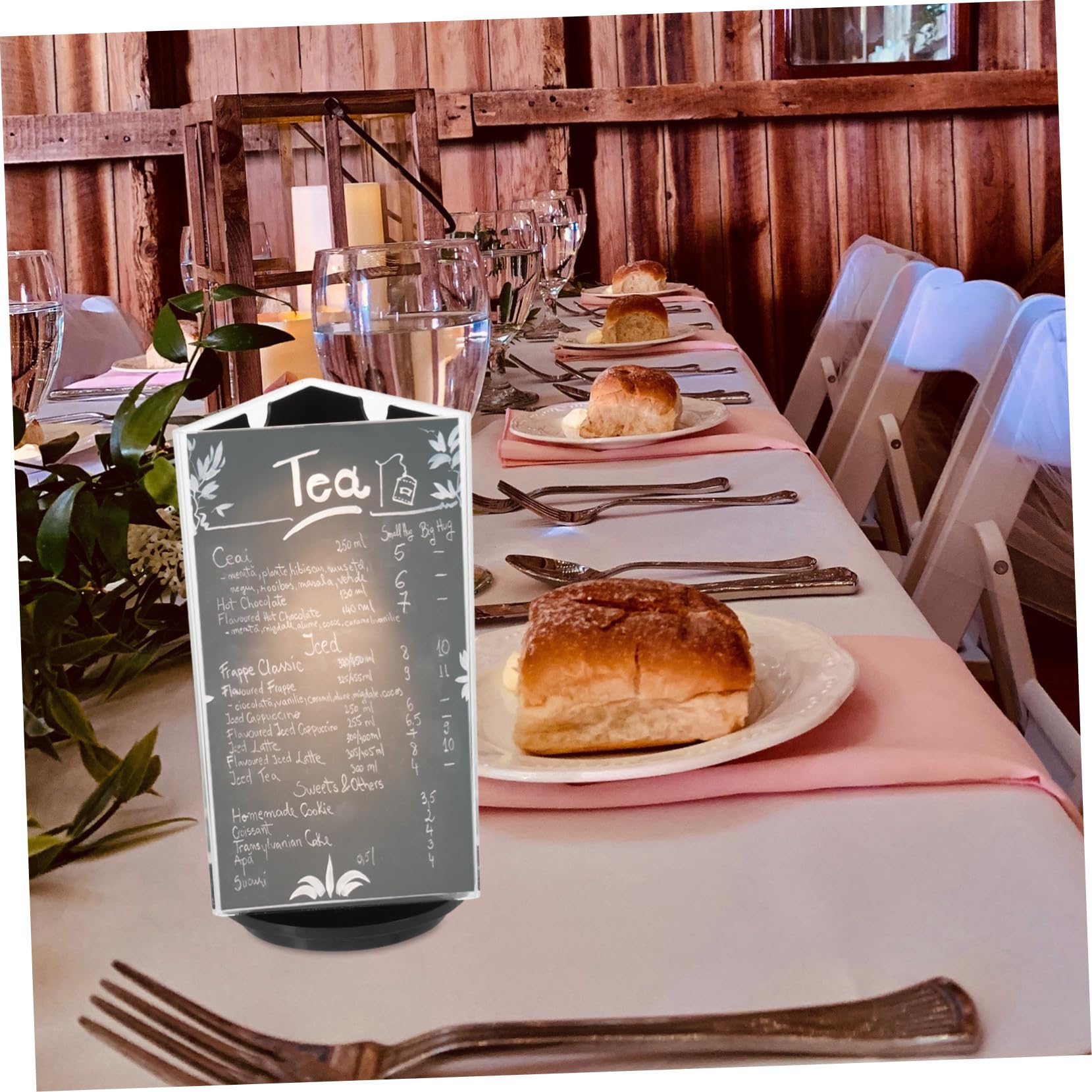 SEWACC 3 Stück Acryl Tischaufsteller Drehbar Menühalter Dreiseitig Rotierender Display Ständer für Restaurant Werbung Preisschild Tischkarte Transparent