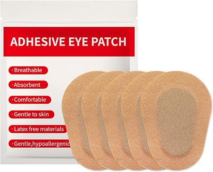 120pcs Adhesive Eye Patches Breathable Fabric Adhesive Bandages for Adults Teens with Lazy Eye Amblyopia, Skin Color
