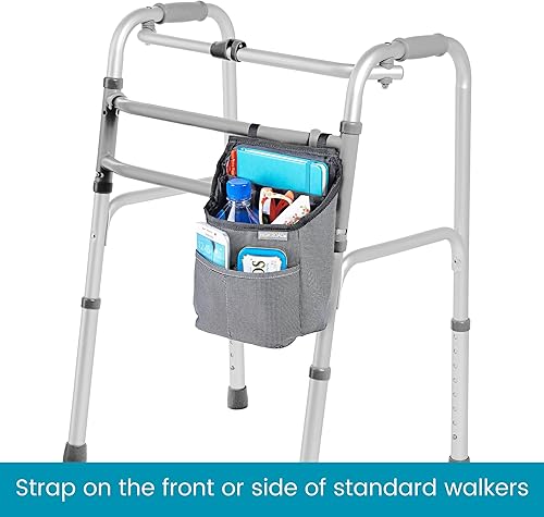 Miniatura 2 de High Road Bolsa compacta para andar, mochila lateral para silla de ruedas y bolsa para scooter con bolsillos de fácil acceso y correas ajustables