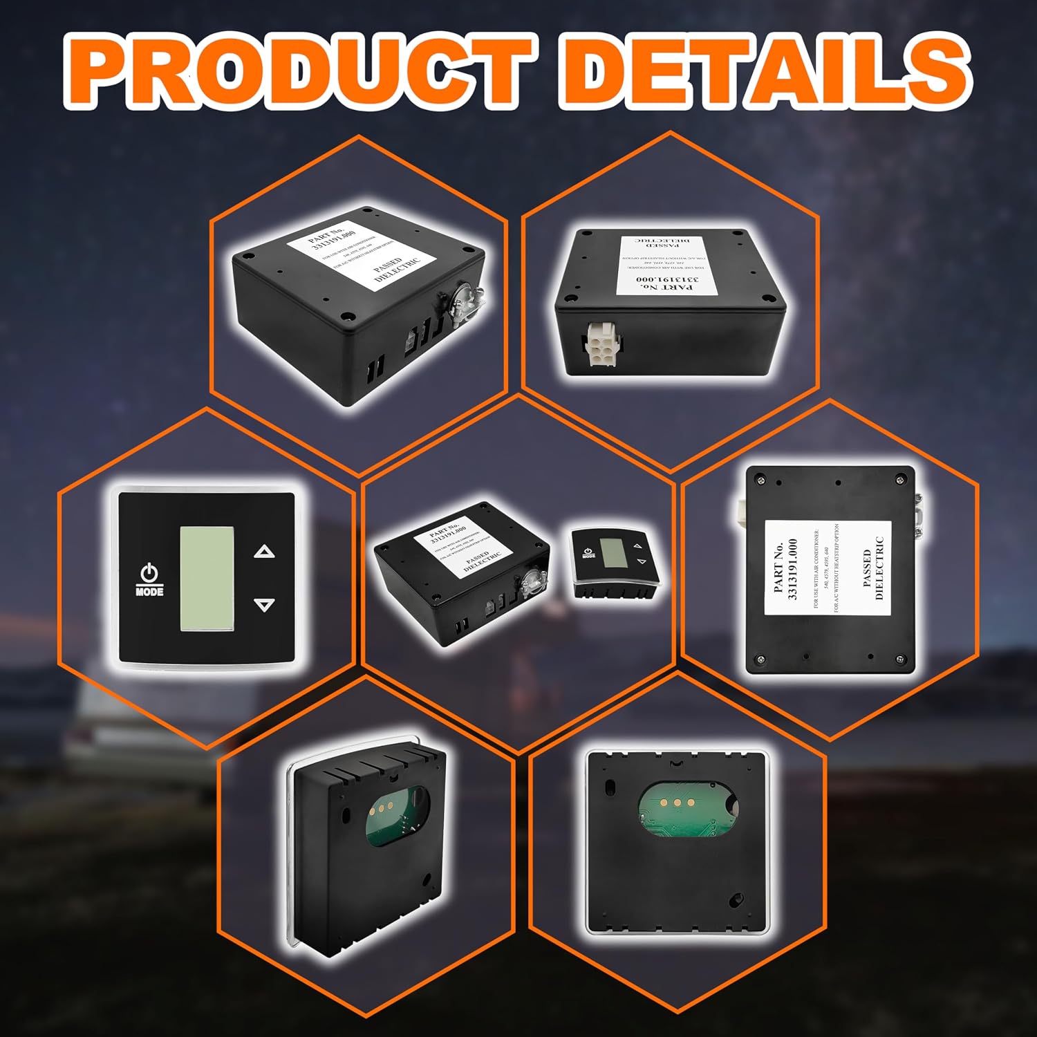 3316230.714 RV Wall Thermostat with Control Board Kit for RV Conditioners | Compatible with Dometic Air Condtioner Series B57915、B59516、640310、640312、640315、459530，etc.For Cooling & Heating Functions.