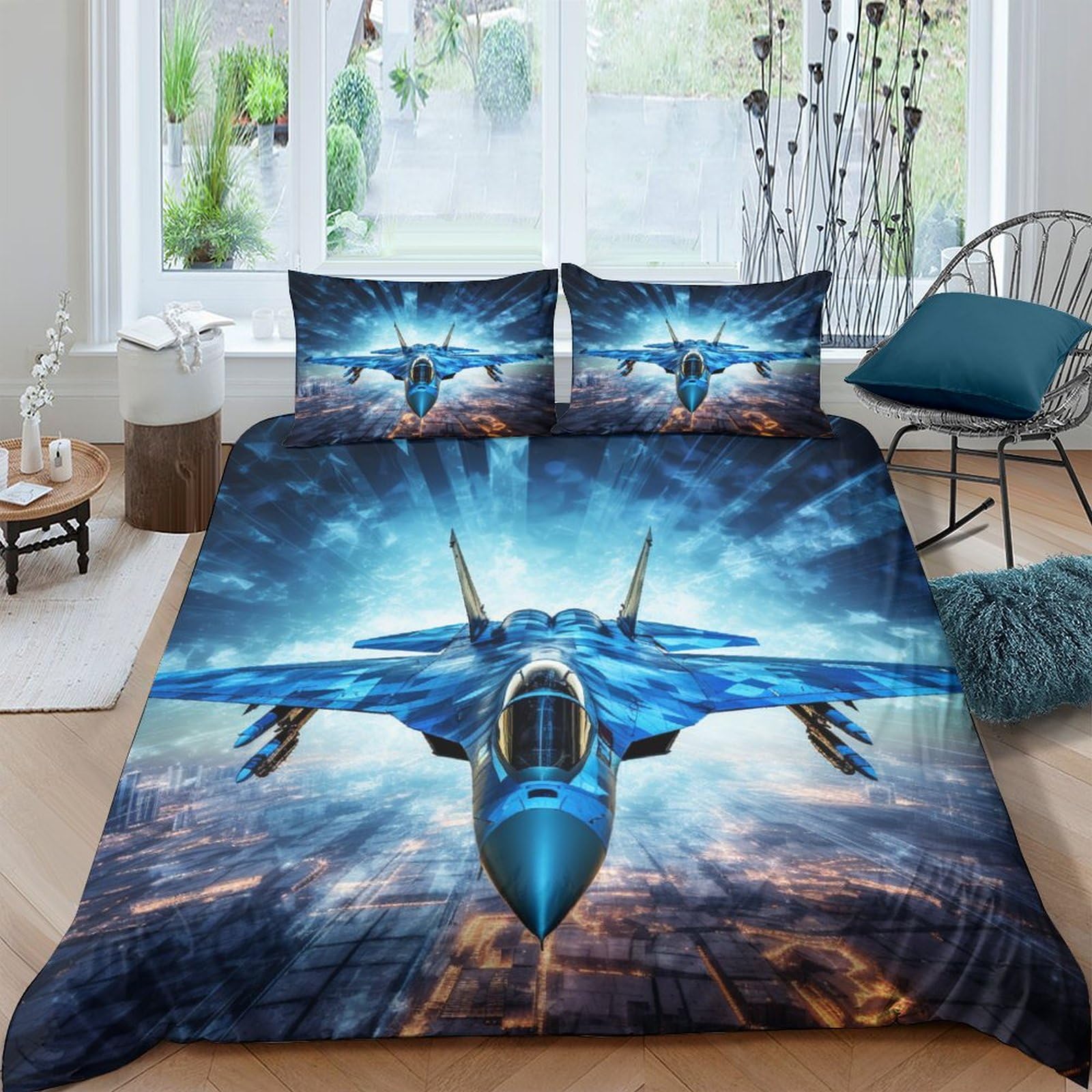 Parure de lit 3d le guerrier housse de couette microfibre douce 200x200cm
