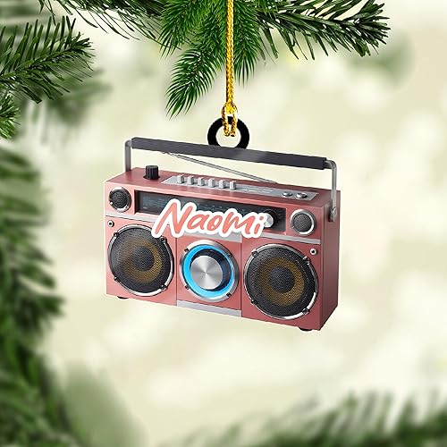 Miniatura 5 de Adorno de radio personalizado 2025, adorno de radio retro personalizado, cinta de cassette, adornos retro, adornos de radio de Navidad, adornos de