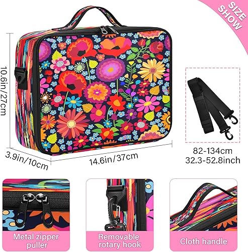 Miniatura 3 de Asters Chrysanthemums Rose and Poppies travel hanging cosmetic travel makeup brush make up bags women makeup bags for women neceser para cosmeticos