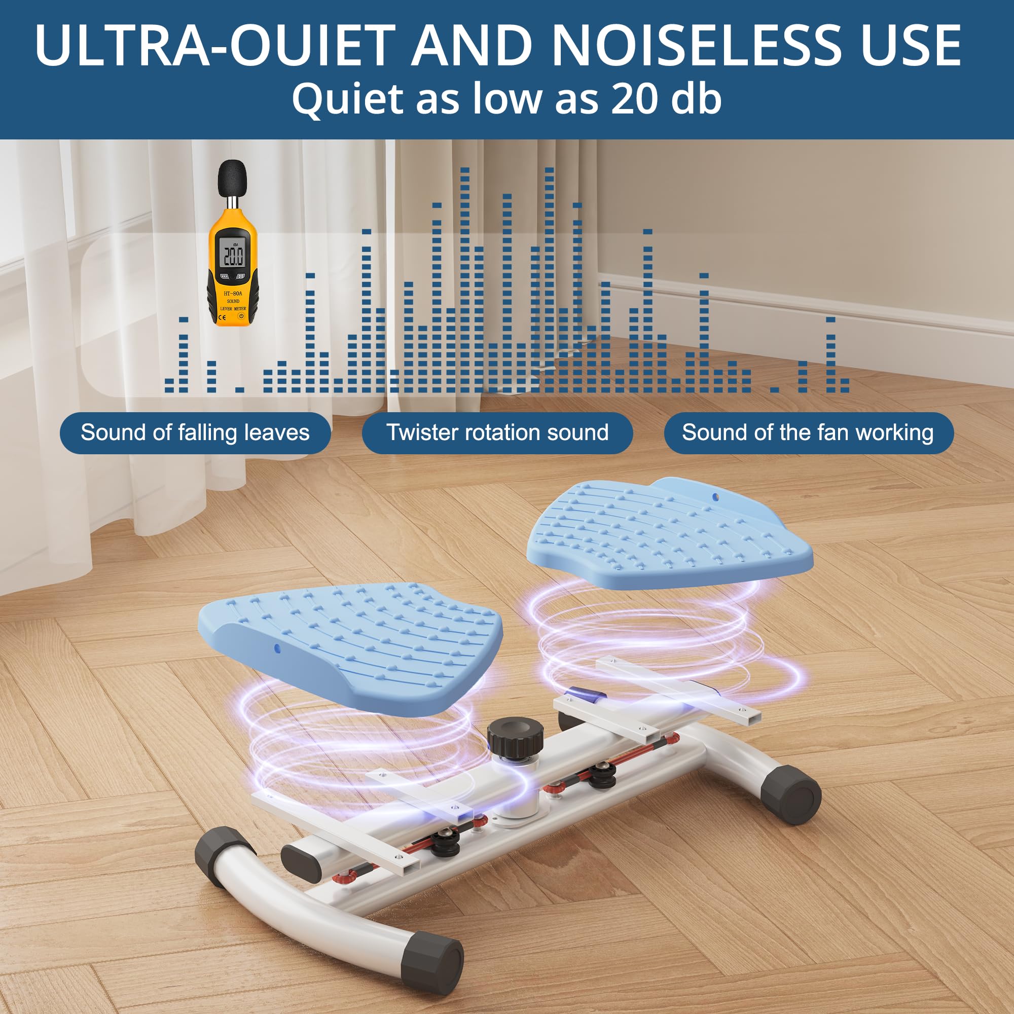 Máquina de torsión de cintura: capacidad de 380 libras y 20 dB ultra silenciosa, antideslizante, equipo de gimnasio en casa para entrenamiento de grasa abdominal y núcleo