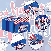 Vista 3 de 100 servilletas de 4 de julio para fiesta del Día de los Caídos, servilletas de papel desechables para el Día de la Independencia