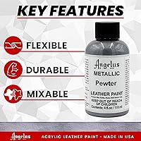 Vista 2 de Angelus Pintura para Cuero Metálico, 4 onzas., Estaño