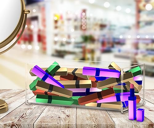 Vista 29 de Caja elevadora de acrílico de 12 pulgadas con un lado abierto, sin tapa, versátil y cuadrado transparente de plexiglás para mercancías al por menor