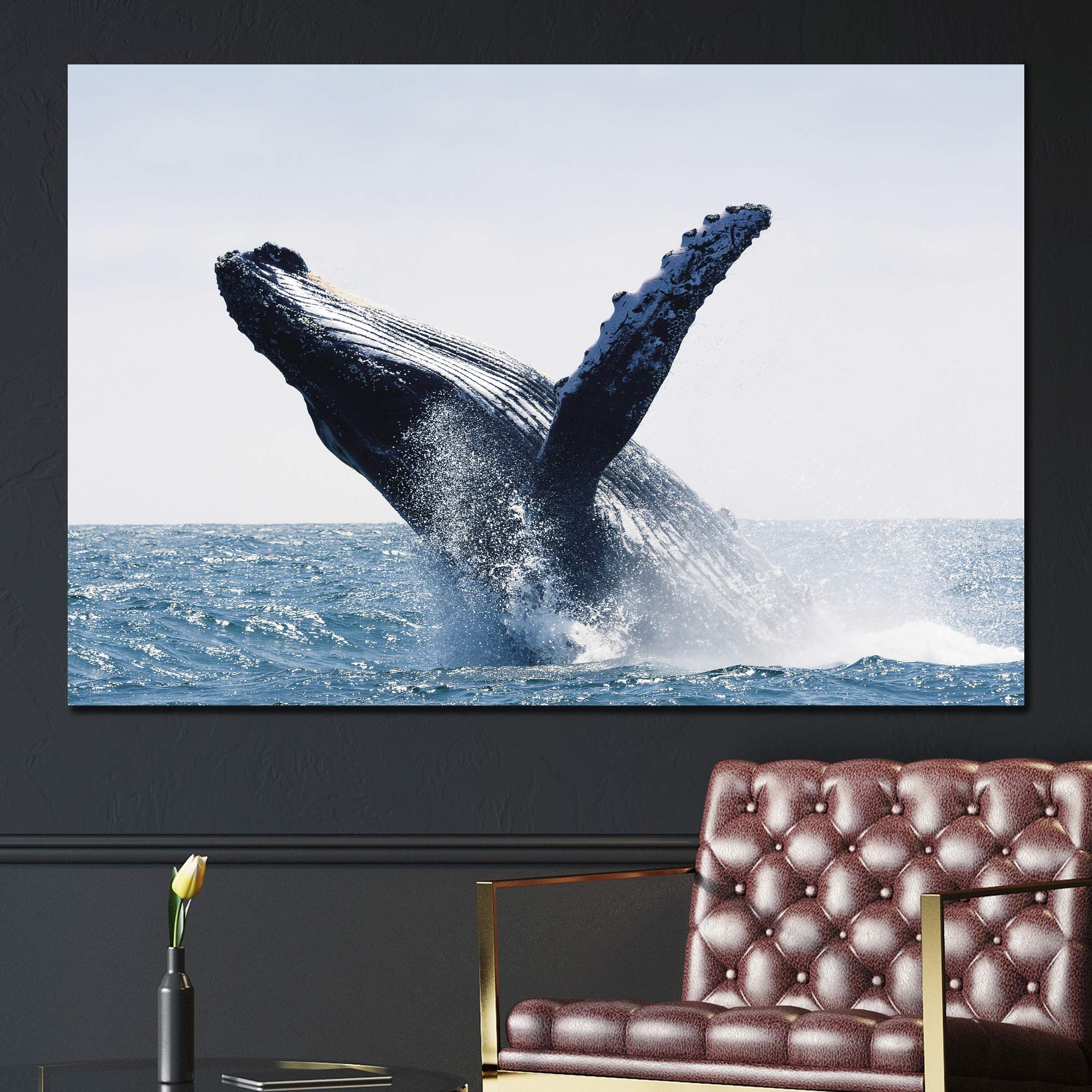 Amazon.com: SIGNWIN Canvas Wall Art A Humpback Whale Doing Back