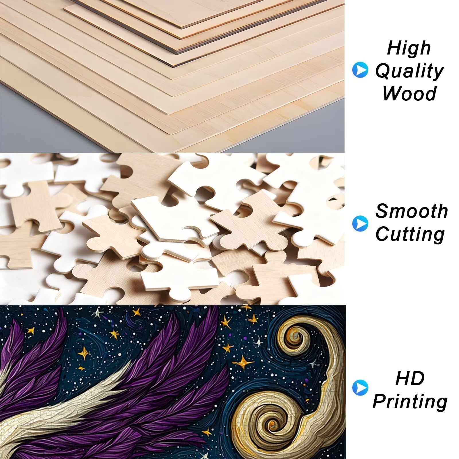 Puzzle 1500 sztuk feniks, abstrakcyjne drewniane puzzle dla dorosłych, puzzle z wykwintnym opakowaniem, rodzinne gry edukacyjne, puzzle do dekoracji domu, prezent dla kobiet, prezent dla mężczyzn, Q