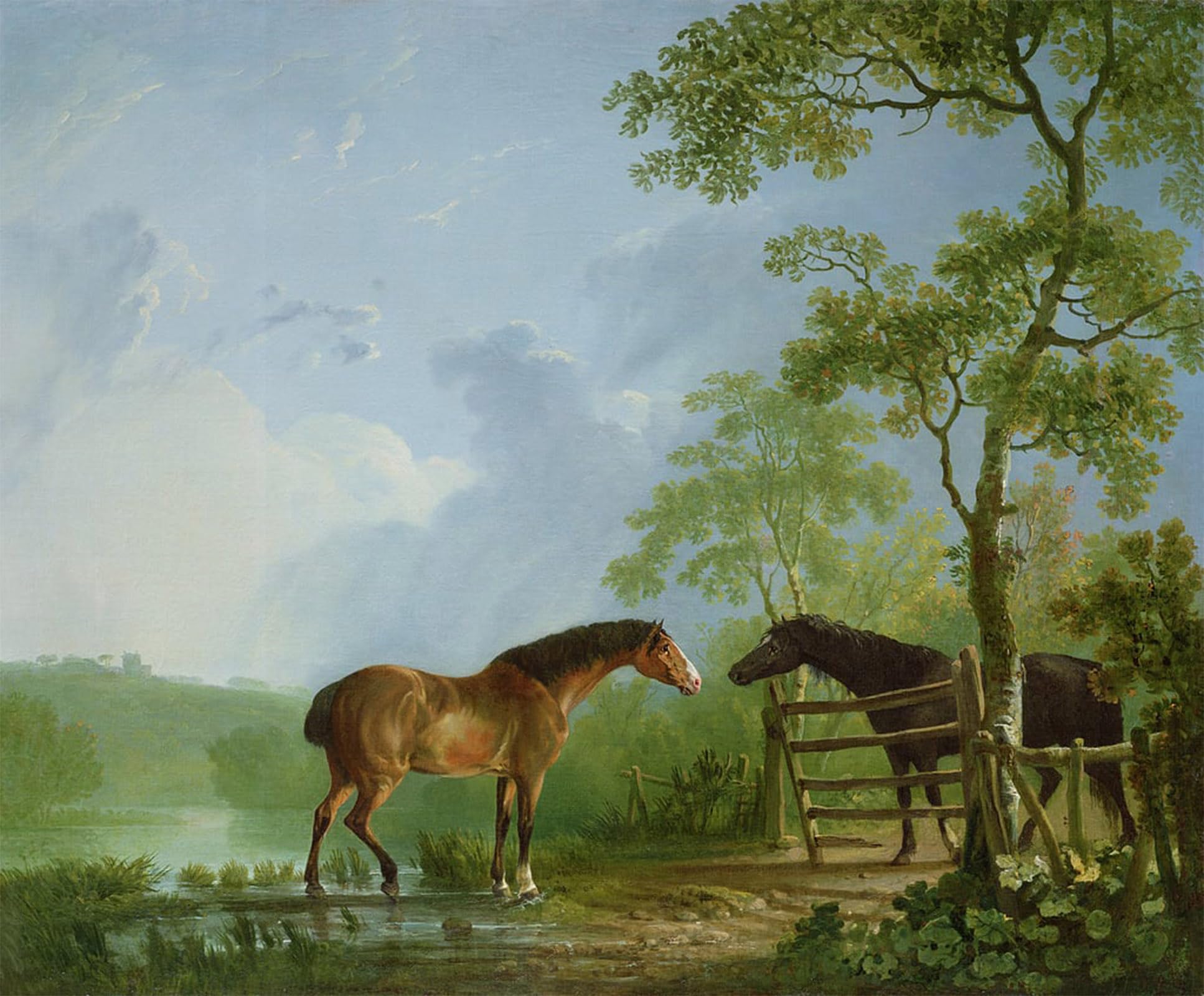 ARTXLXXBN Famous Painting Canvas Artwork Graffiti Print Mare and Stal animal in a Landscape by Sawrey Gilpin Portrait Canvas Image for Home Decor 60x90cm