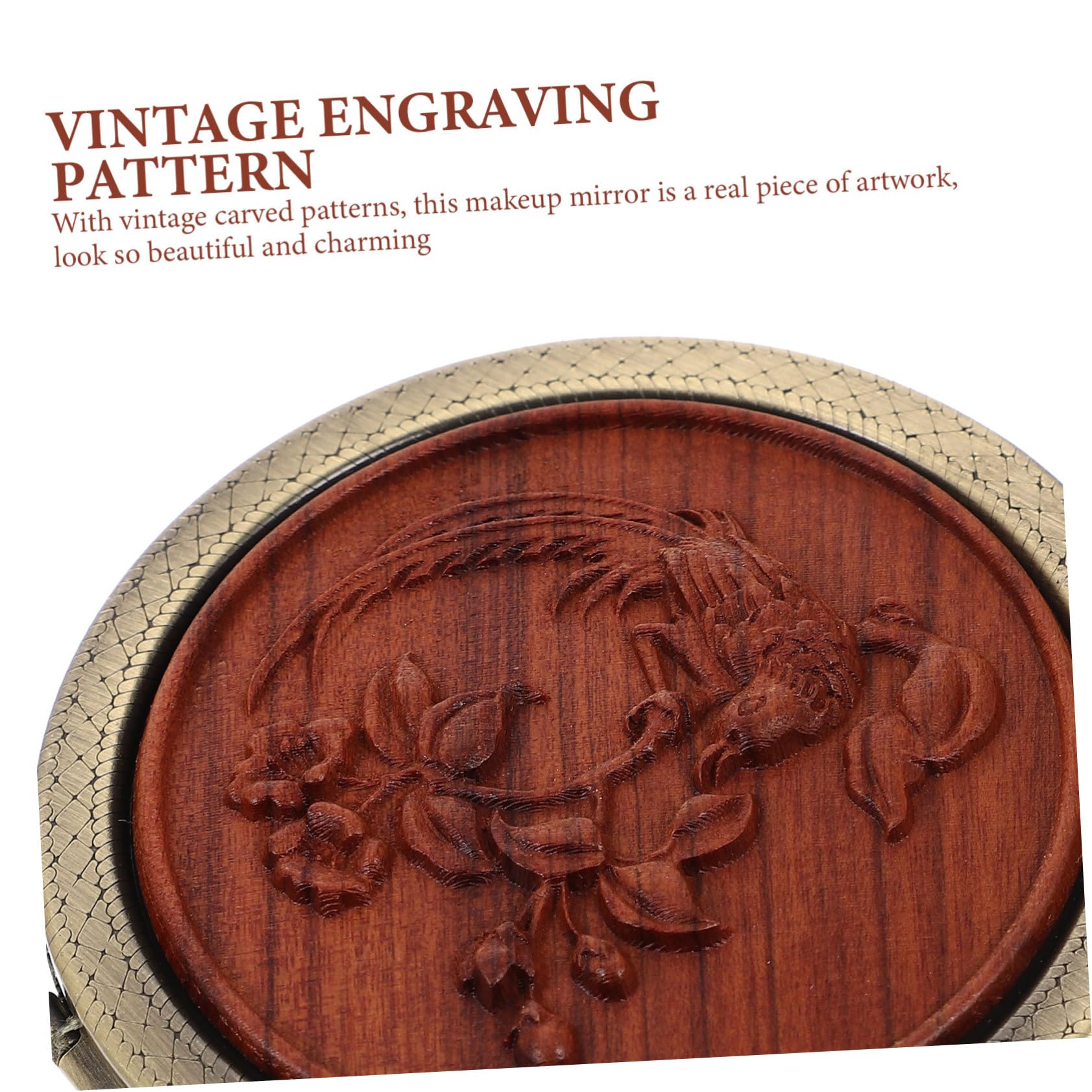 4 Stück Vintage Schminkspiegel für Tragbarer Doppelseitiger Kompaktspiegel im Eleganten Design Faltbarer Widerstandsfähiger Handspiegel für Make Up für Reisen und Täglichen