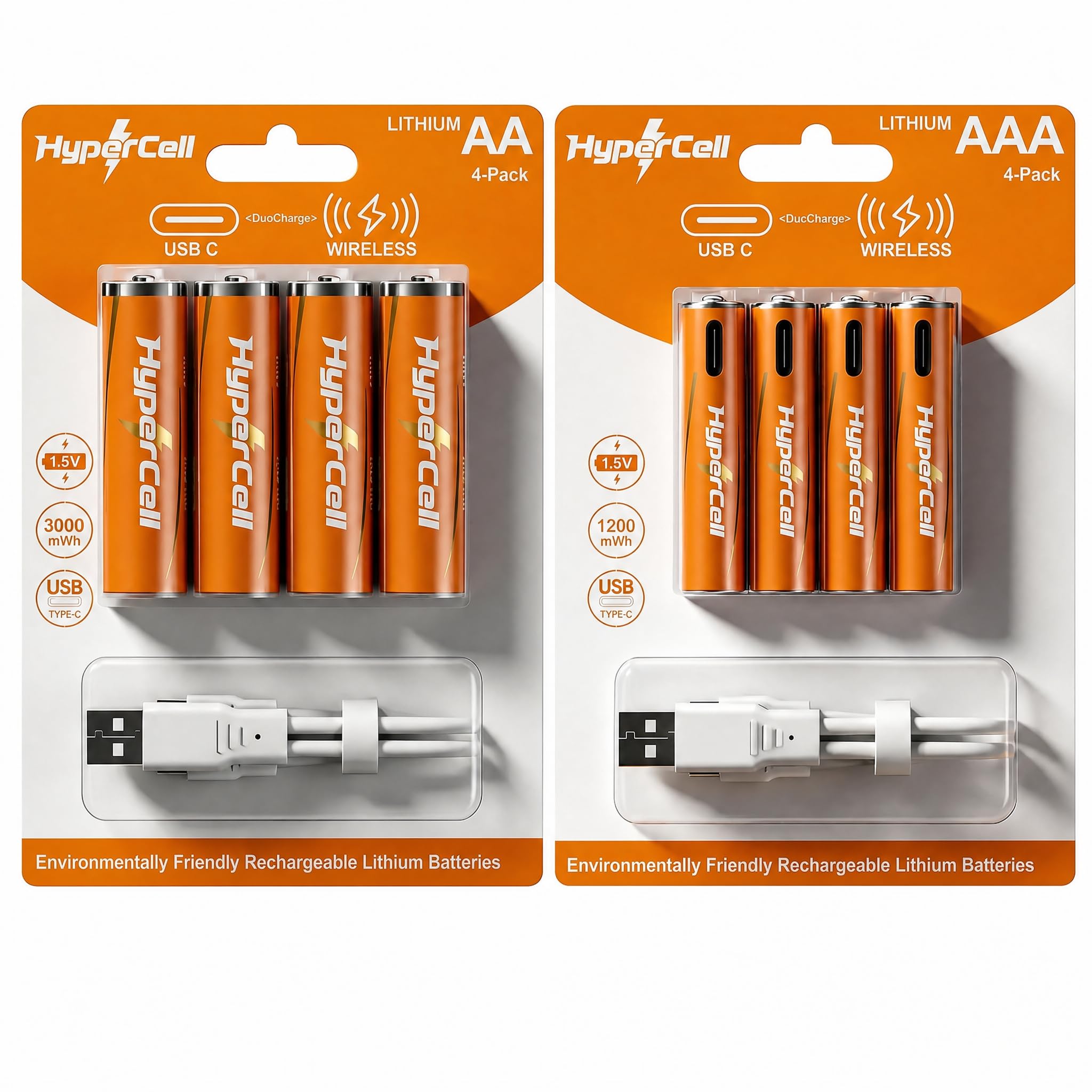 Hypercell® Rechargeable AA + AAA Batteries with Wireless Fast Charger Kit | 1.5V High Capacity 𝕃𝕚𝕥𝕙𝕚𝕦𝕞 3000 mAh AA/1200 mAh AAA|Pack of 8 Batteries|1500+ Cycles|15‑Years Life| OEM | Made in U.S-image-21