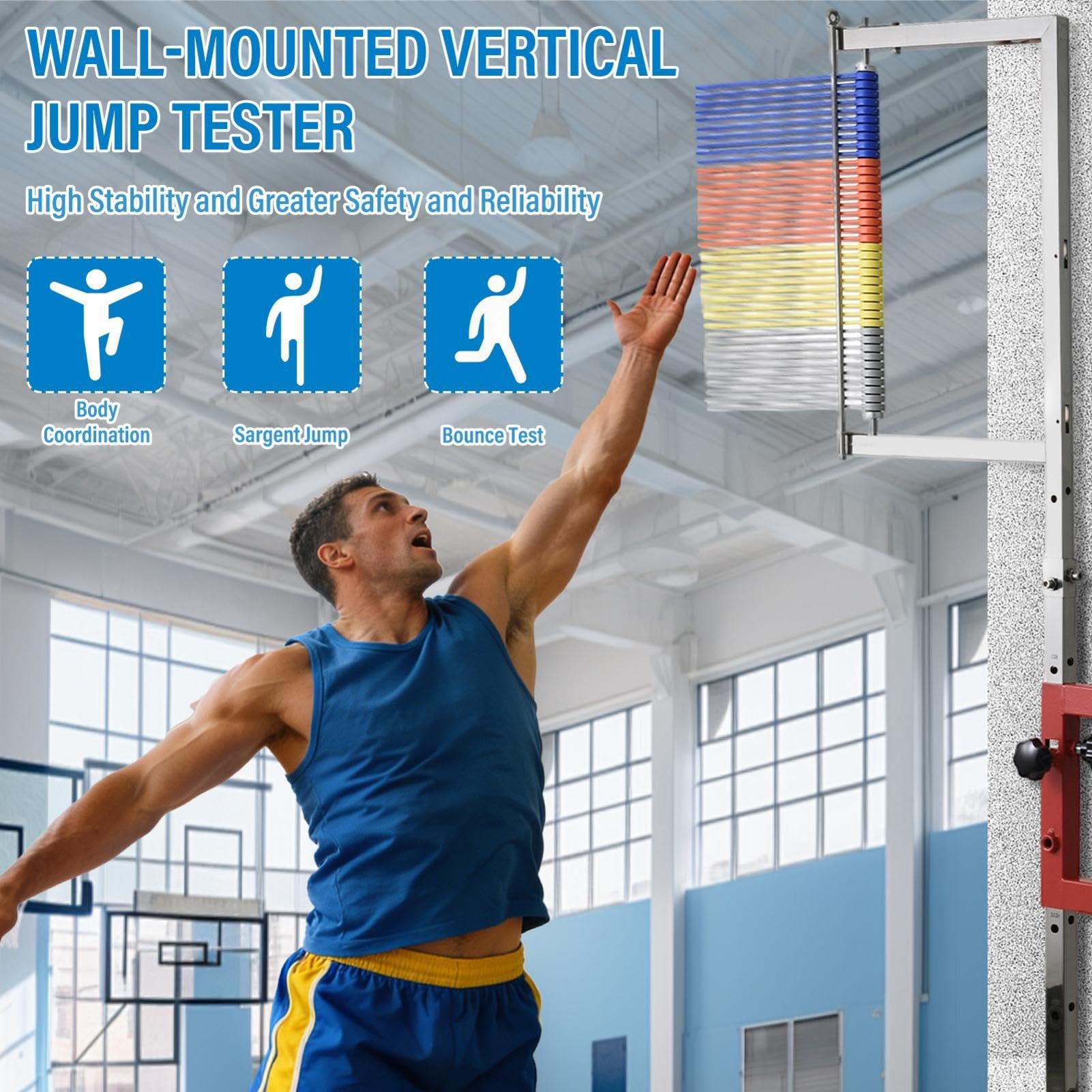 Mothdust Vertikal Sprungtester Wandmontage Verstellbar Trainingsgeraet