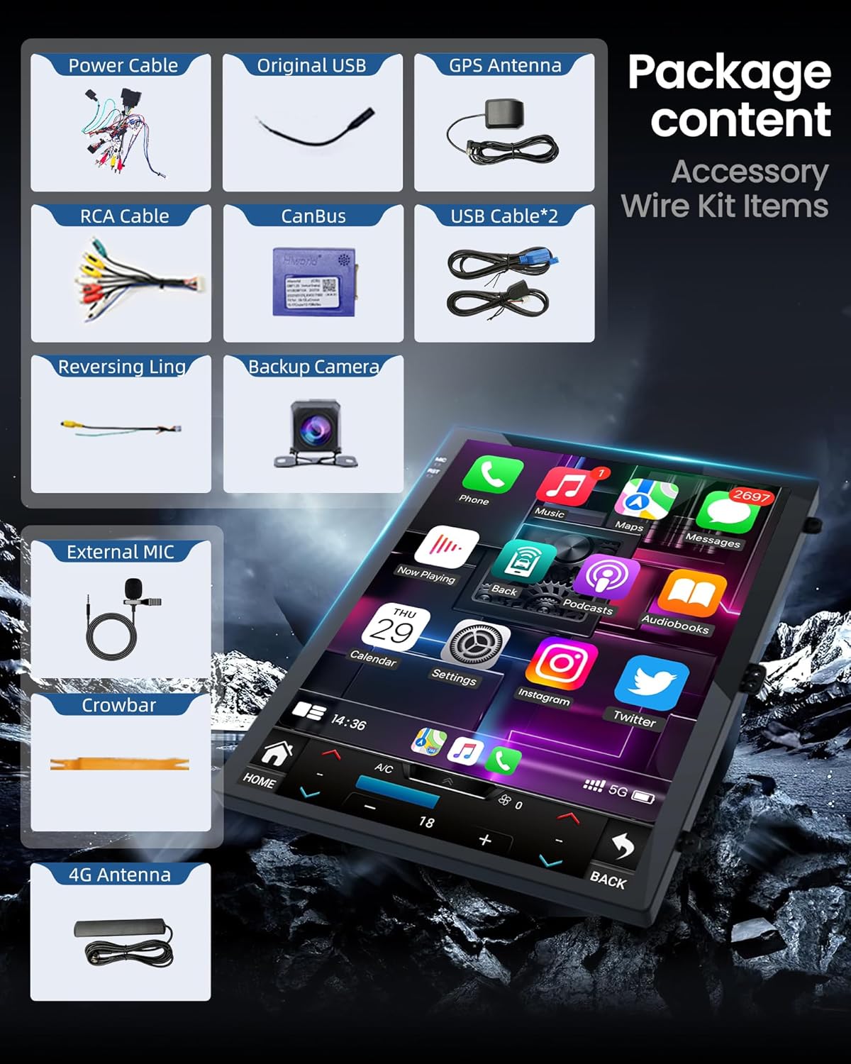 8core 32 ROM Android 13 Car Radio for Chevrolet Chevy Cruze 2009-2015: 10.4 Inch 1024 * 768 HD IPS Tesla Style Touchscreen Wireless Carplay Andriod Auto 5GWiFi Bluetooth5.0 GPS 1080p Camera SWC FM DSP