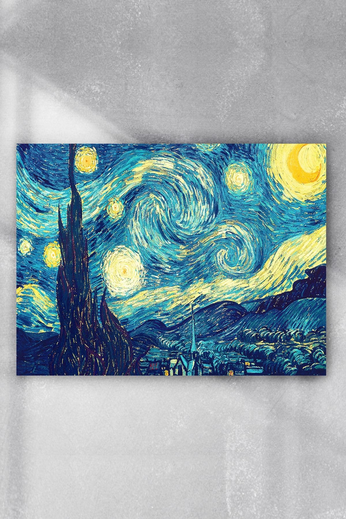 Postermanya (pster9640) Vincent Van Gogh - Yıldızlı Gece Sanatsal Poster 70x100cm